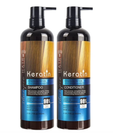 Keratin Moisturizing Shampoo & Conditioner Set - 900ml