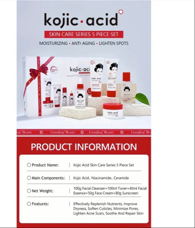 GuanJing Beauty Kojic Acid Skin Care Series 5 Piece Set