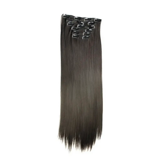 6 Piece 16 Clips 23inch Straight Wig Hair Extensions For Women
