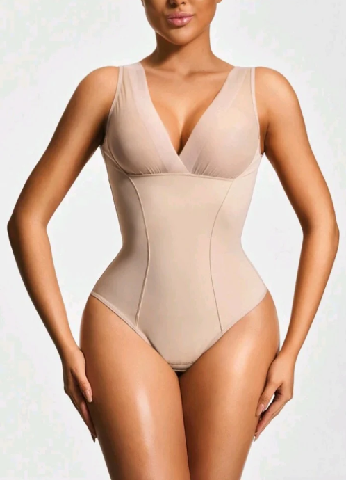 Deep-V Shapewear Thong Bodysuit