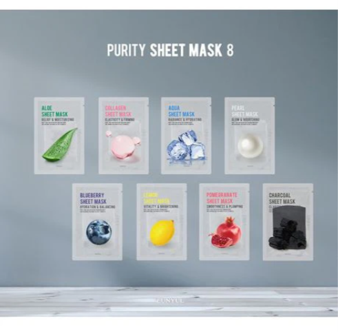Eunyul Korean Pack of 8 Facial Skin Mask Sheets