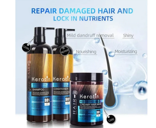 Keratin Moisturizing Shampoo & Conditioner Set - 900ml