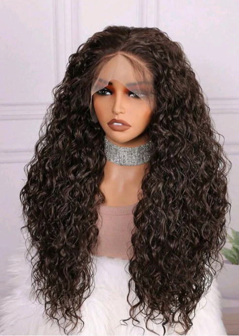 Chocolate Brown Soft Deep Lace Front Wig(human blend)