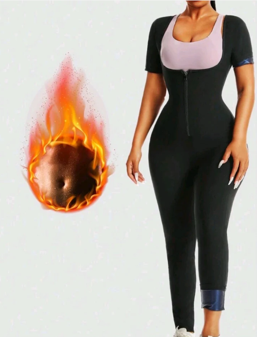 Zip Front Heavy Sweating Jumpsuit