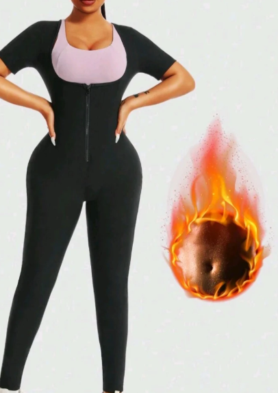 Zip Front Heavy Sweating Jumpsuit