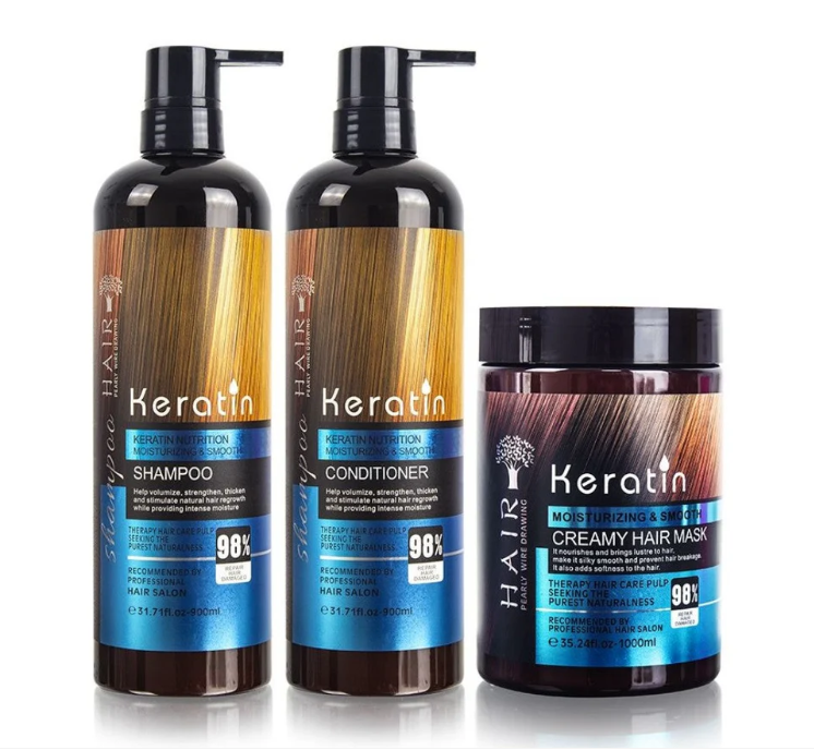keratin Hair Shampoo, Conditioner and Mask
